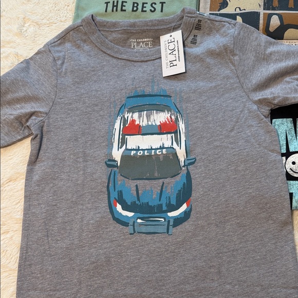 The Children's Place Kids Tees - Green, Tan, Gray, Black. Pack of 4 Tees - Picture 2 of 5